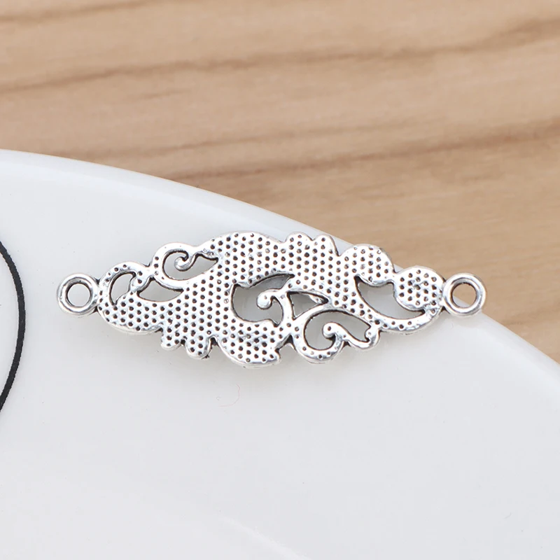 50 Pieces Tibetan Silver Phoenix Connector Charms Pendants for DIY Bracelet Necklace Jewelry Making Accessories 30x10mm