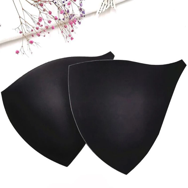 High Quality Large Black White Skin Triangle Sponge Traceless Chest Cup Pad Swimsuit Bikini Bra Gathered Invisible Chest Pad