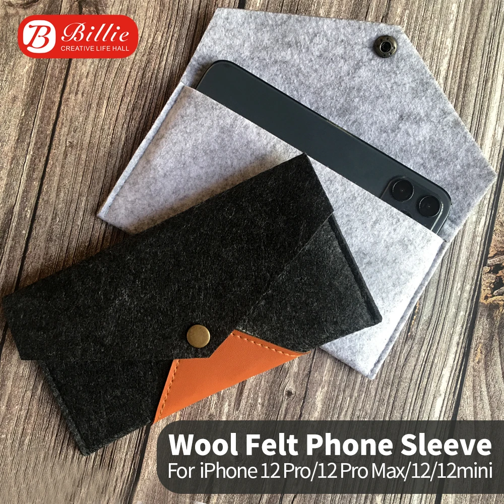 for iphone 12 pro max cover case,for iphone 11pro 12Mini Ultra-thin Handmade Wool Felt phone Sleeve Cover For iphone12 Pro & Bag