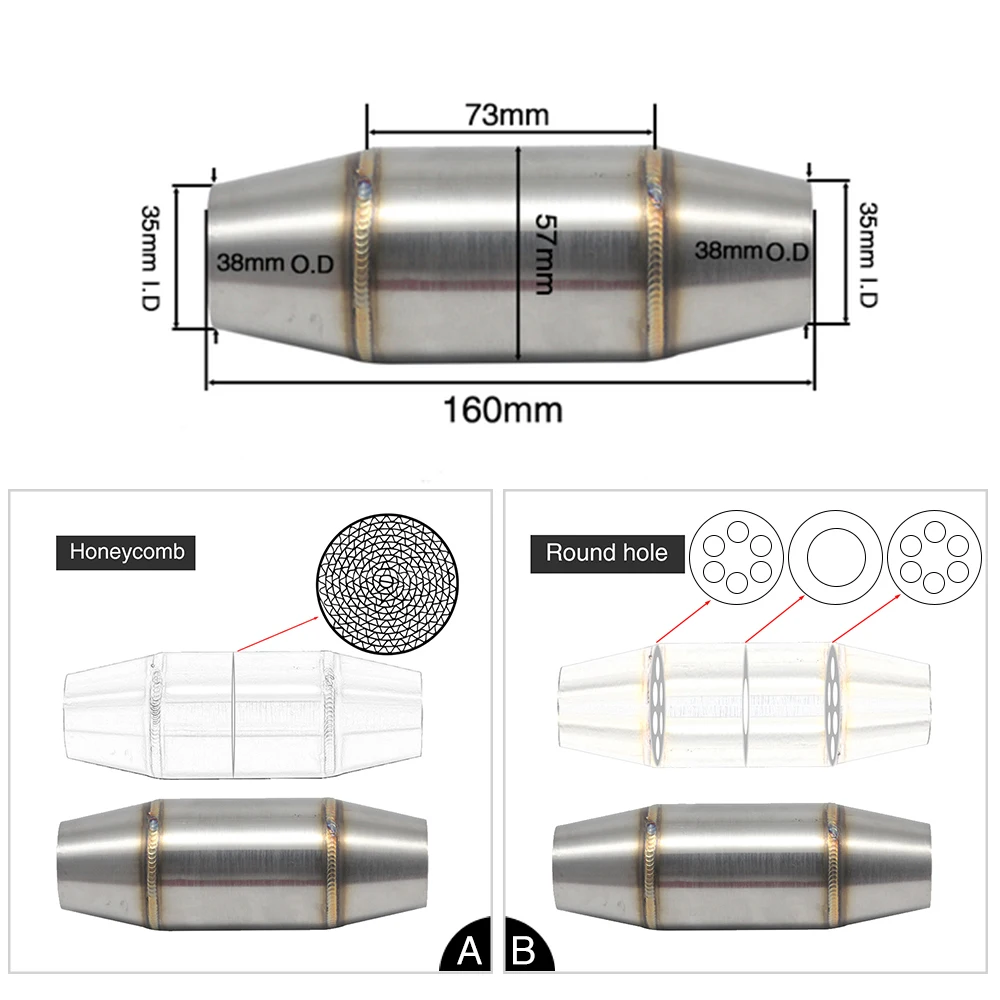 Sclmotos -36mm/45mm/51mm Motorcycle Exhaust Pipe Muffler Catalyst Expansion Chamber For Honda Kawasaki RMZ DRZ YZF KXF CRF