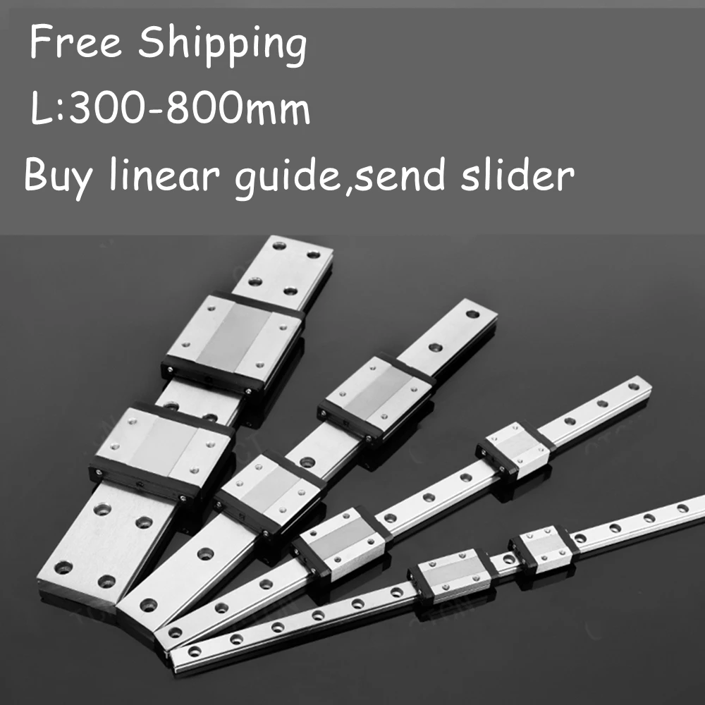 

Free Shipping Linear Rail Guide 1PC MGW MGW7 MGW9 300- 800mm Linear Guide Rail Slide MGW12H Carriage 3D Printer CNC Tool