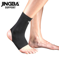 JINGBA SUPPORT 1 PCS Dropshipping Black Nylon Compression Ankle Brace Support Protector Outdoor Sports Protective Ankle joint