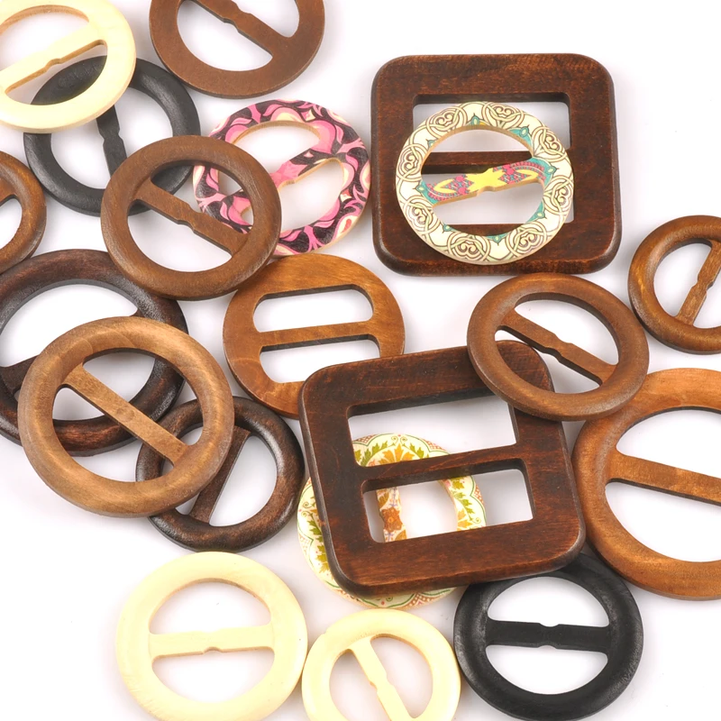 1-5 pcs Natural wood belt buckle for Luggage women dress overcoat windcoat decoration garment accessories DIY mt2591