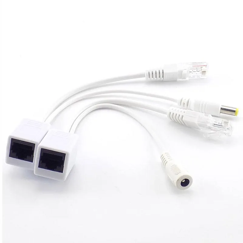 10Pair 12V Poe Adapter Cable Rj45 Poe Splitter Injector Kit Power Supply cable Separator Combiner Cctv Accessories L19