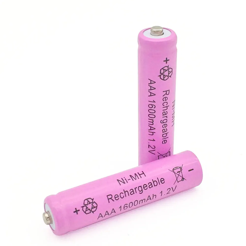 Cheap AJQQ Bateria nimh aaa 1.2v Pink 1600Mah батарейки аккумуляторные aaa For Alarm Clock Toy Mouse аккумулятор ааа