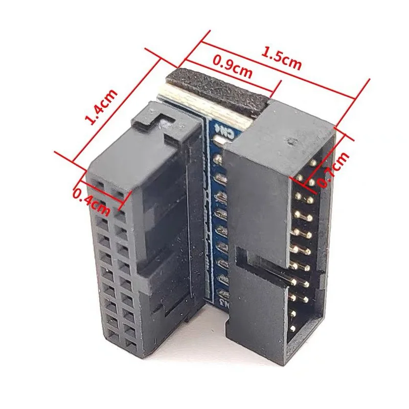 Usb 3.0 20pin macho para fêmea adaptador de extensão para cima para baixo ângulo 90 graus para placa-mãe mainboard