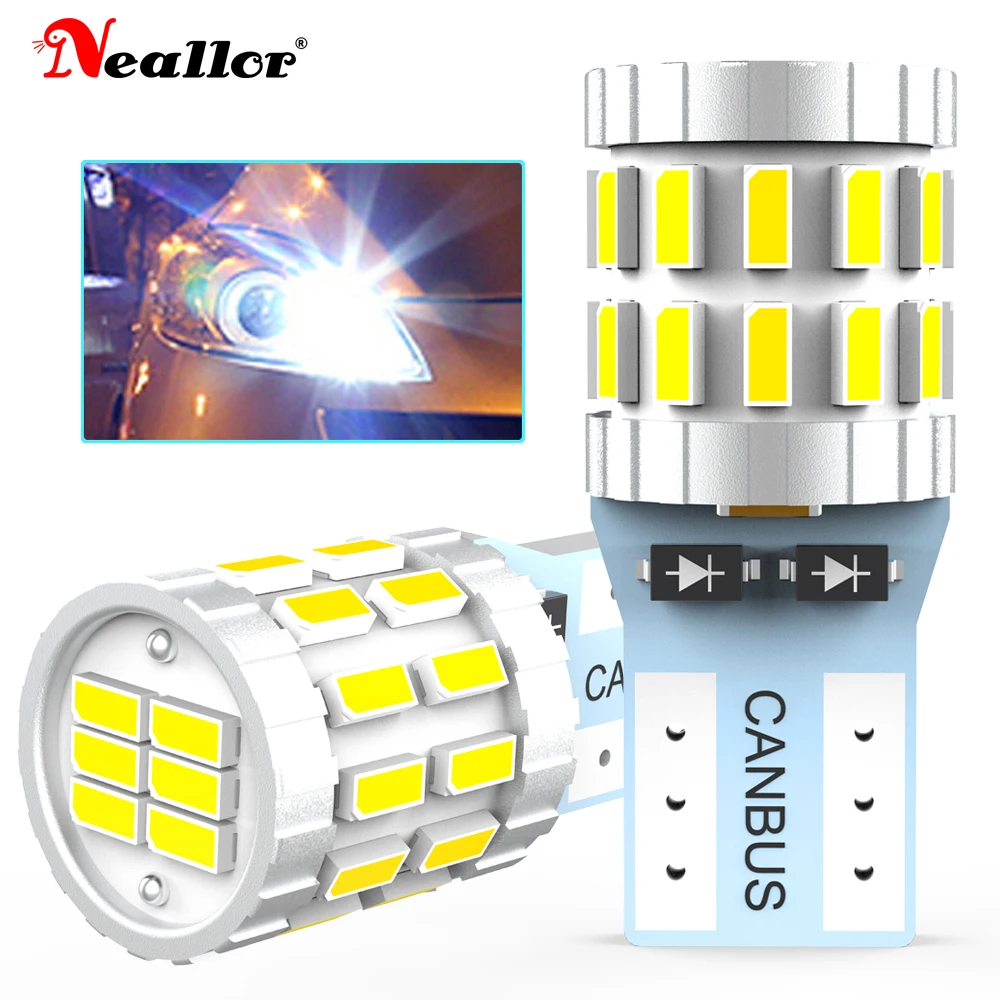 2PCS w5w led T10 LED Bulbs Canbus 30SMD 3014 For Car Parking Position Lights,Interior Map Dome Lights 12V White Amer bright