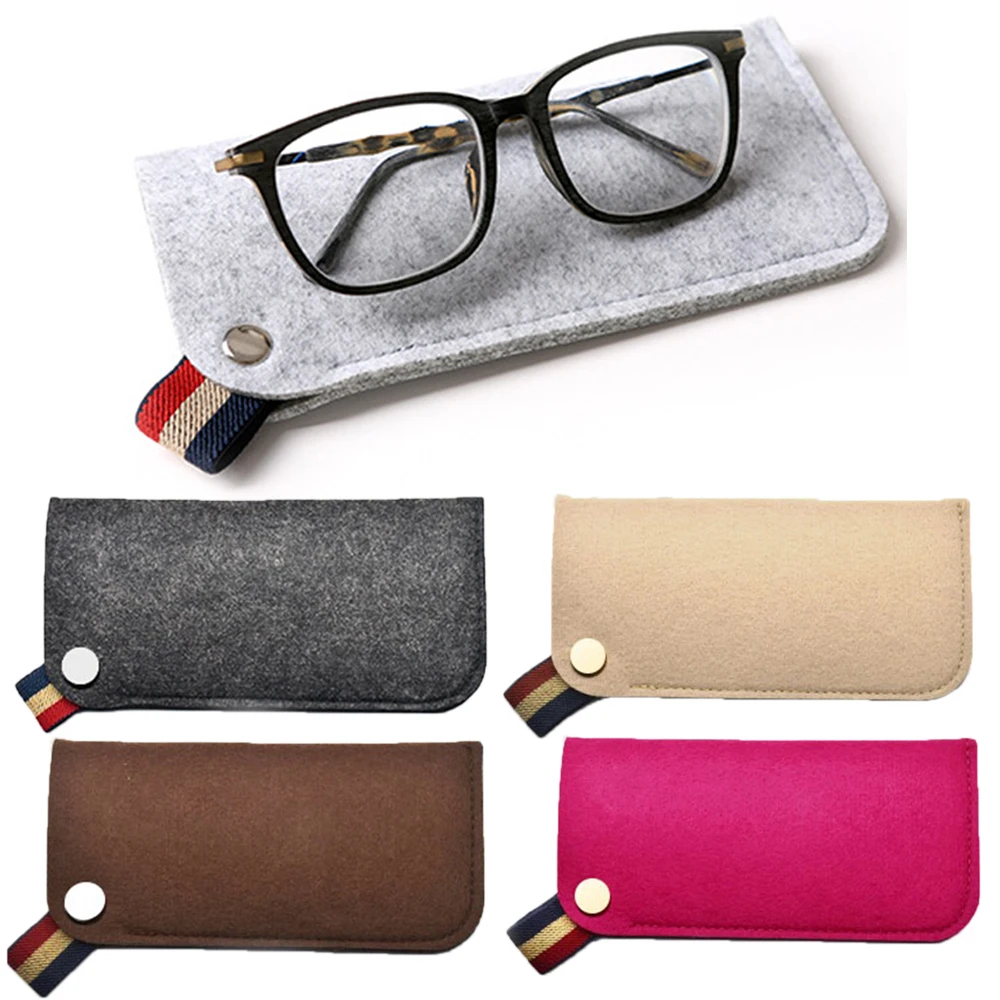 New Felt Sunglasses Case Colorful Candy Eyeglasses Box Soft Glasses Bag Eyewear Accessoires