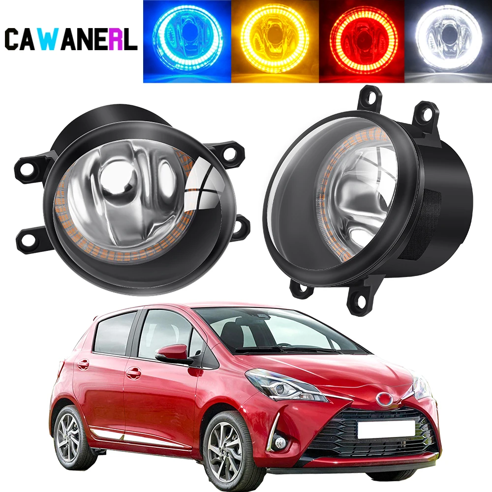 

2 X Car Front Bumper Fog Light Assembly 20W Angel Eye Fog Daytime Running Lamp DRL H11 12V For Toyota Yaris Hatchback 2006-2014