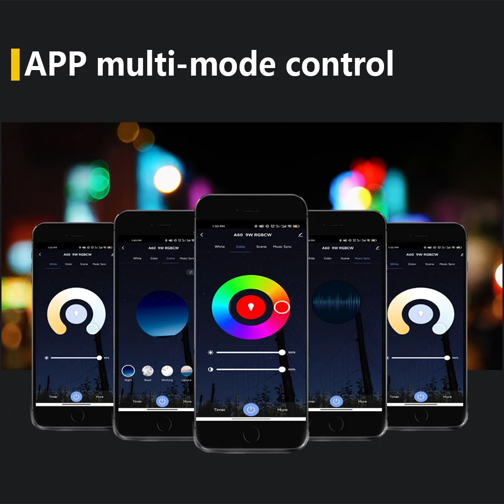 2pcs Voice Control 9W Rgb Smart Light Bulb Dimmable E27 B22 Wifi Led Magic Lamp Ac 85V-265V Work With Alexa Google Home