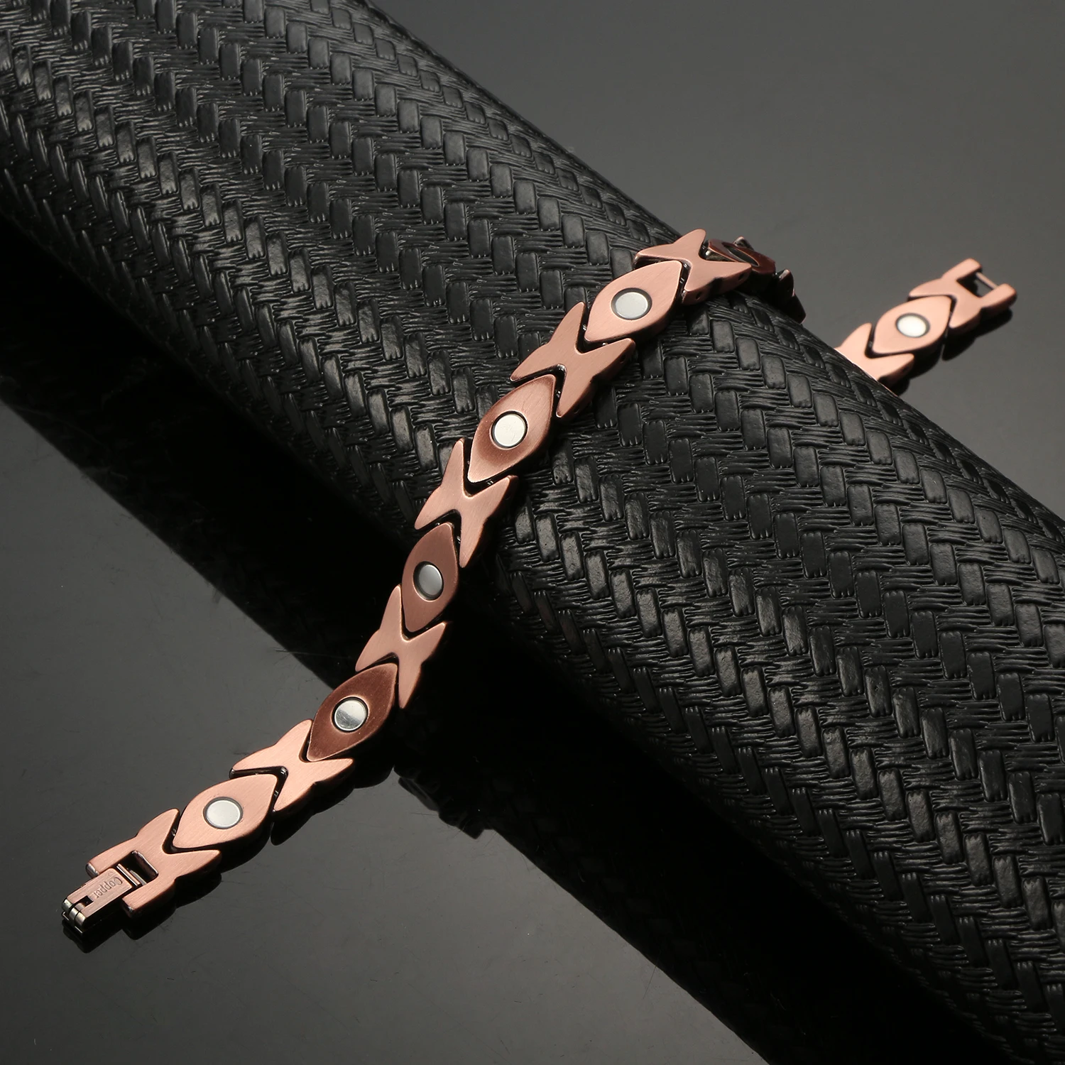 Oktrendy Copper Bracelets for Women Magnetic Therapy Bracelet Gift New Trendy Round White Crystal Rhinestone Fine Jewelry Female