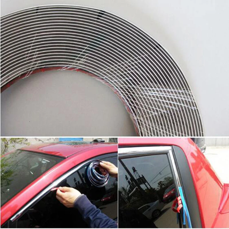 1 meter 6/8/10/12/15/18/20/25 / 30mm chrome door trim window protection film anti-collision mirror