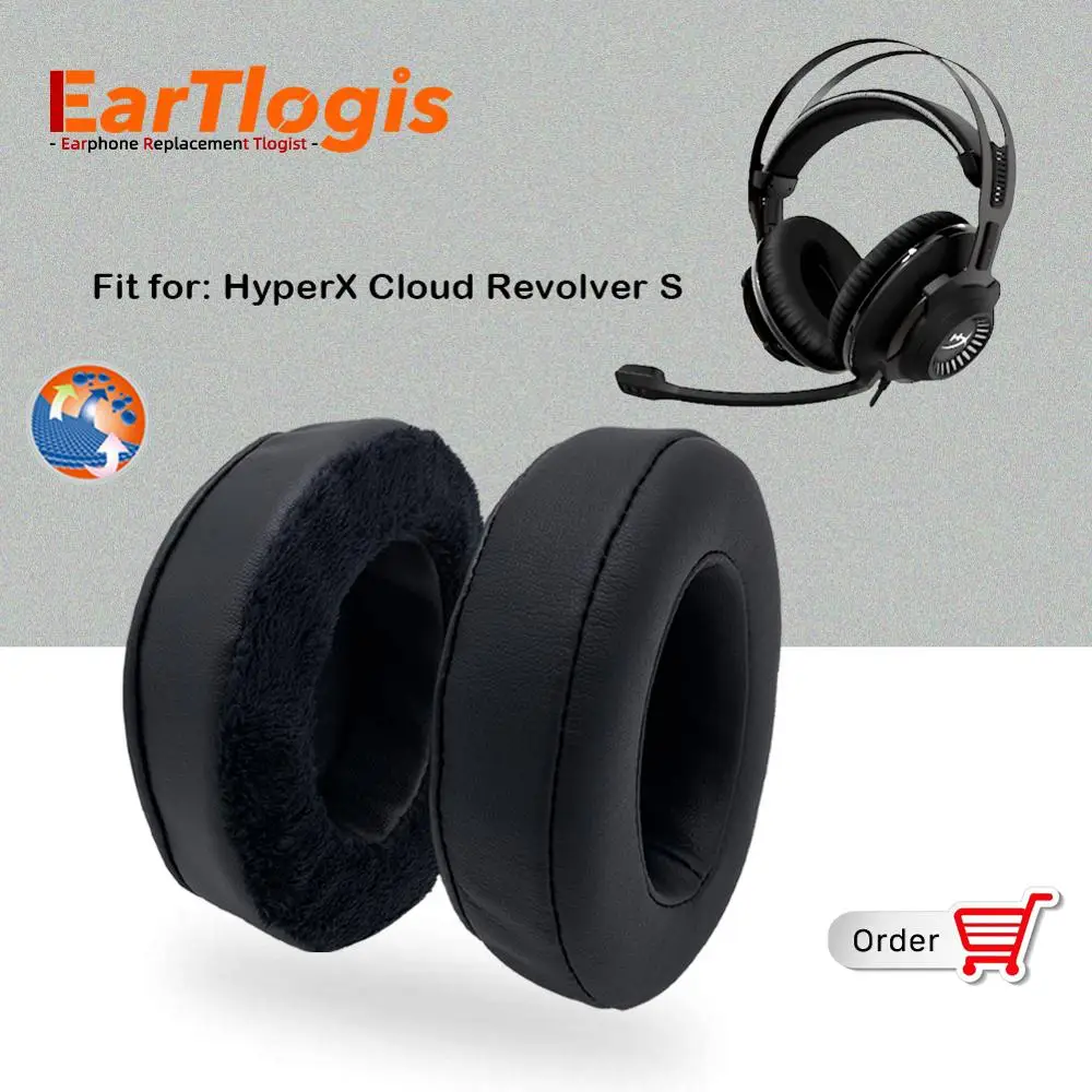 

EarTlogis Replacement Ear Pads for HyperX Cloud Revolver S Headset Parts Earmuff Cover Cushion Cups Pillow