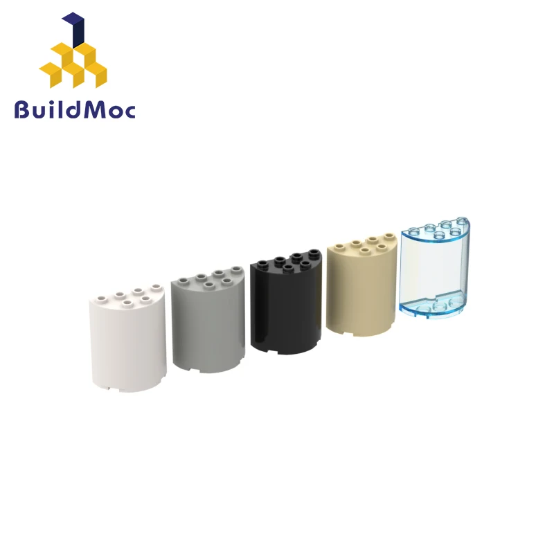 BuildMOC 20430 2x4x4 semi-cylindrical 6259 6218 For Building Blocks Parts DIY Construction Classic Brand