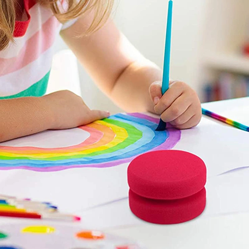 8 Pack Verf Spons Applicator Detail Spons Verf Ronde Wax Applicator Band Glans Applicator (Rood)