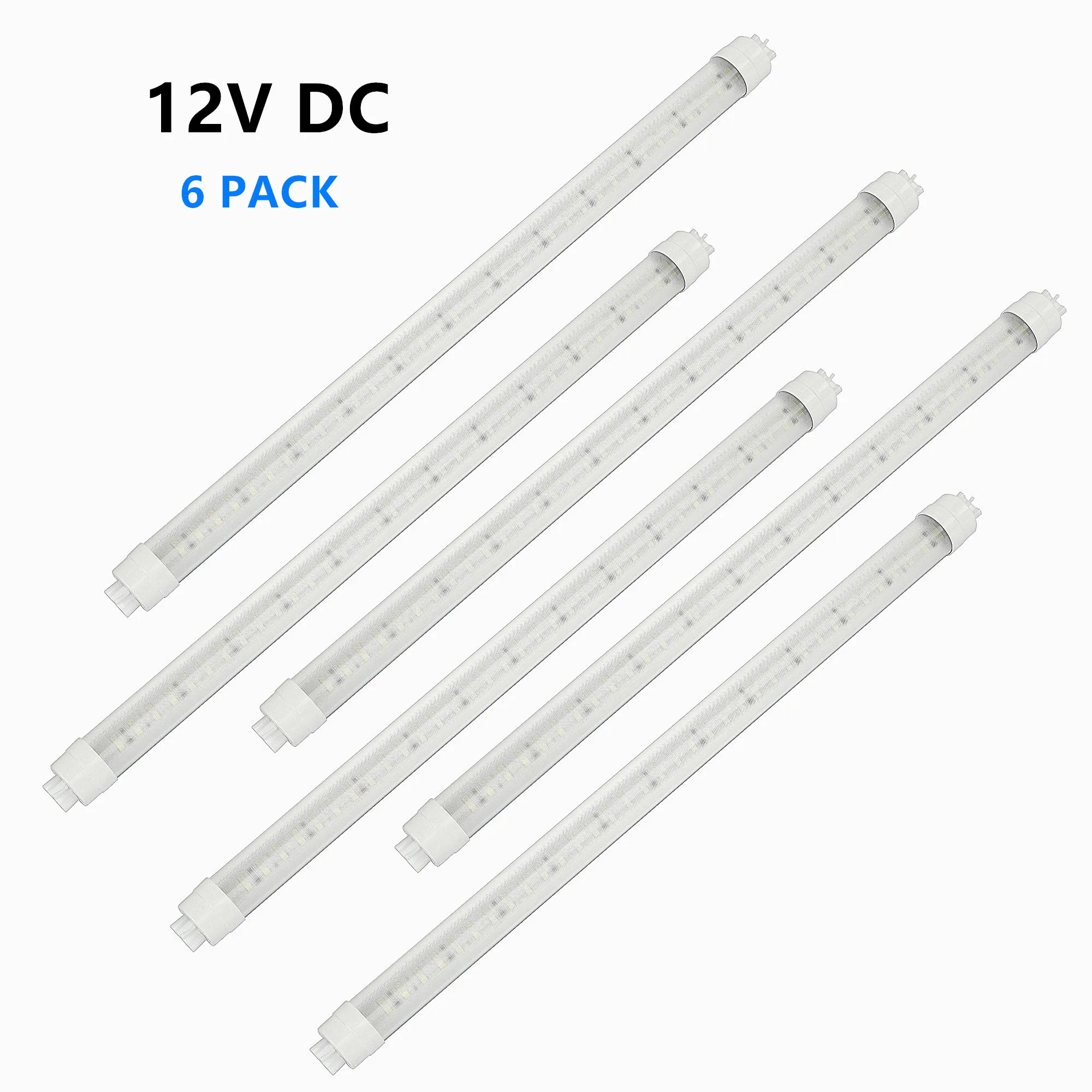 

6 PACKS F15T8 DC 12V 18inch/18"Length 7W 6500K T8 LED Replacement Tube Light Aut omotive RV Marine