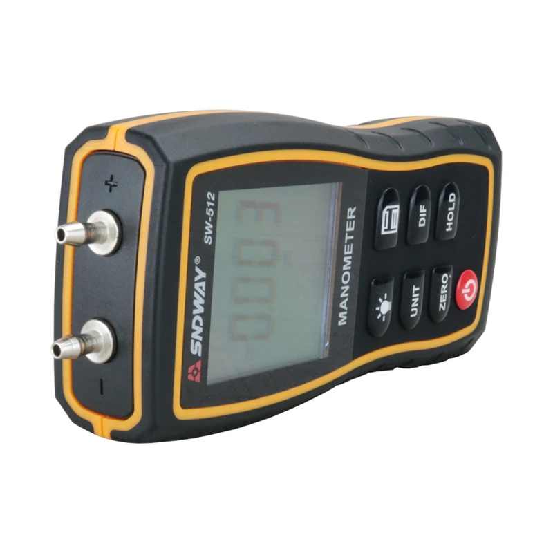 SNDWAY differential pressure gauge handheld LCD digital dual-port pressure gauge differential pressure gauge tester SW-512