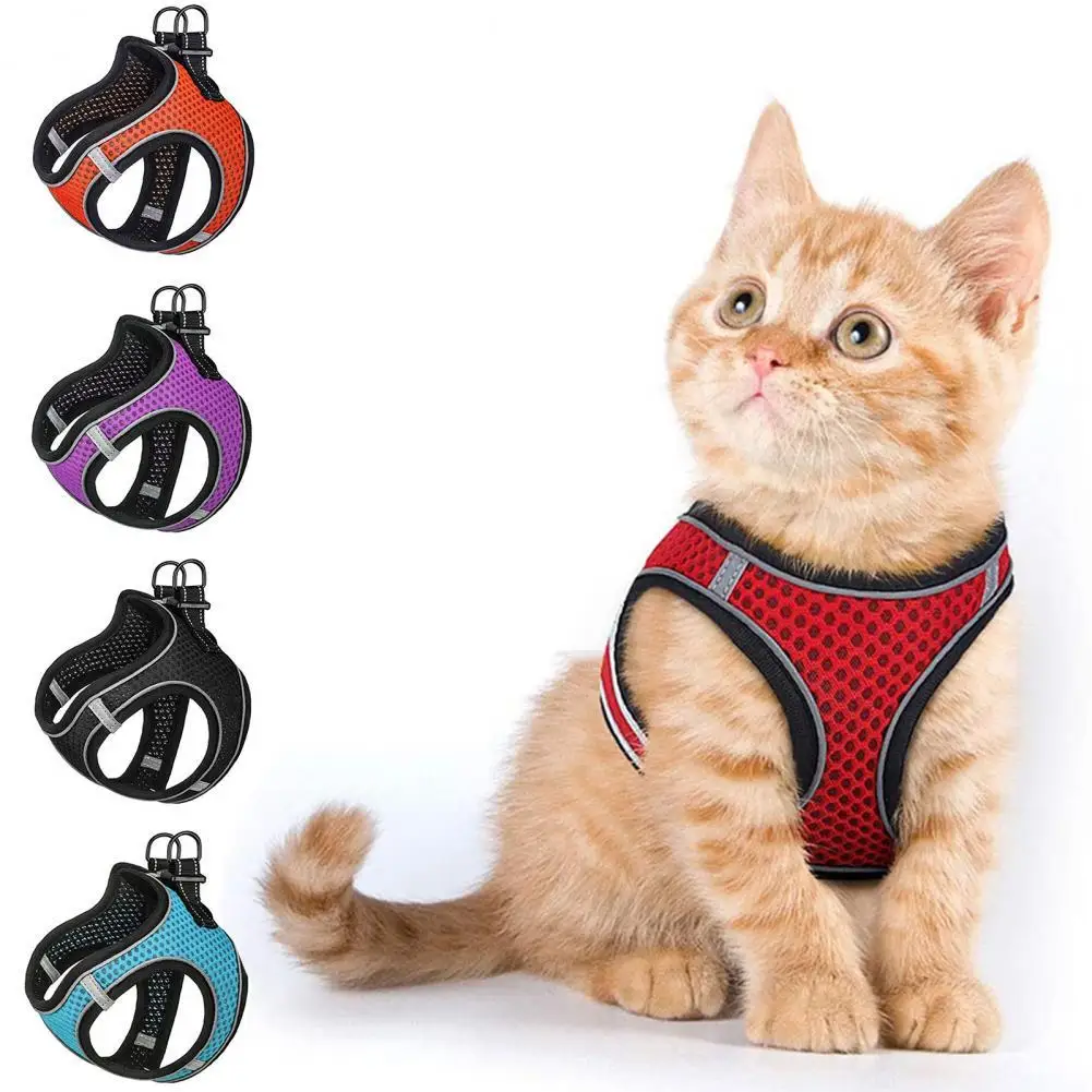 Dog Harness Cat Harness Dogs Leashs Training Soft Mesh Chest Strap Supplies Adjustable Outdoor Walking Cat Lead For Dog And Cat