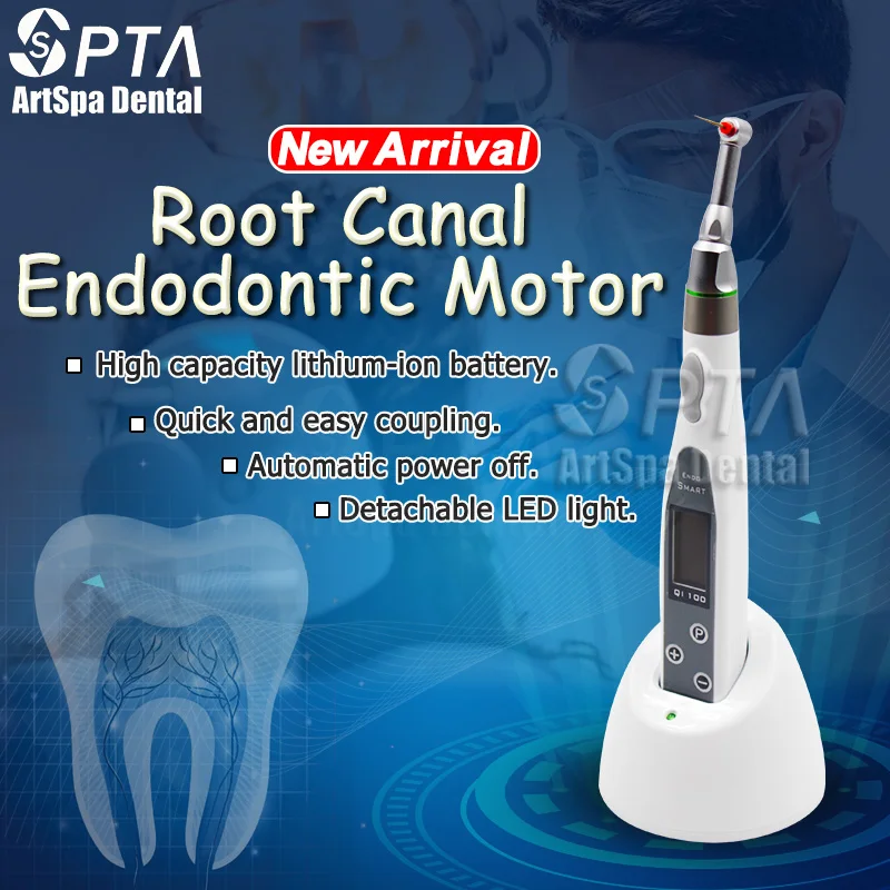 

Dental Cordless Endodontic Motor with LED Contra Angle 16:1 Reduction Root Canal Treatment Endo Dentistry Odontologia Materiais