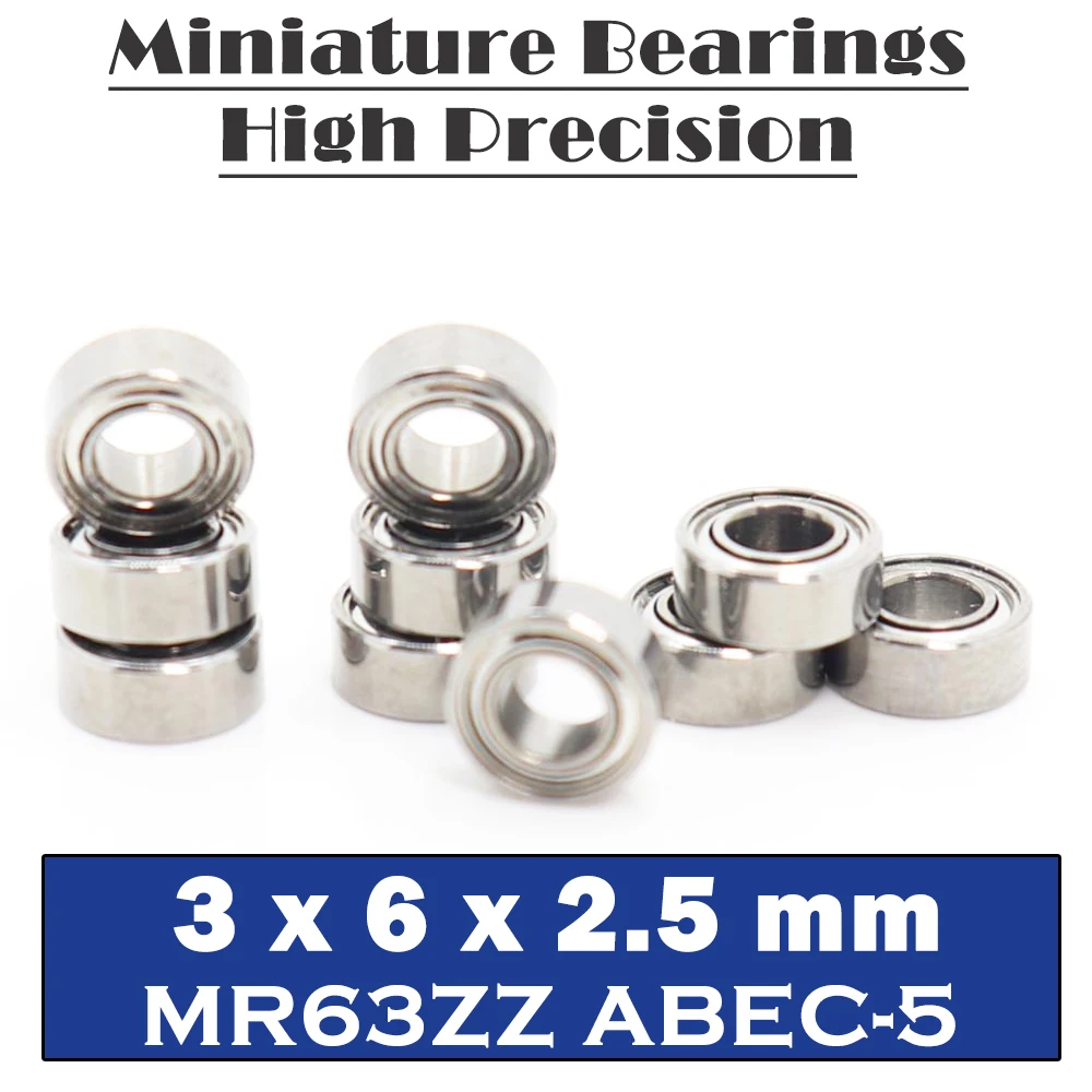 MR63ZZ Bearing ABEC-5 ( 10 PCS ) 3*6*2.5 mm Miniature MR63 ZZ Ball Bearings L630ZZ Good Quality