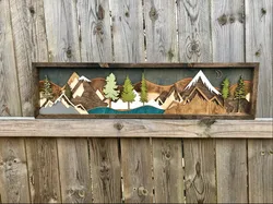 Wood Mountain Wall Art Will Bring Sunset Moon View Home Wall Decoration Ornaments
