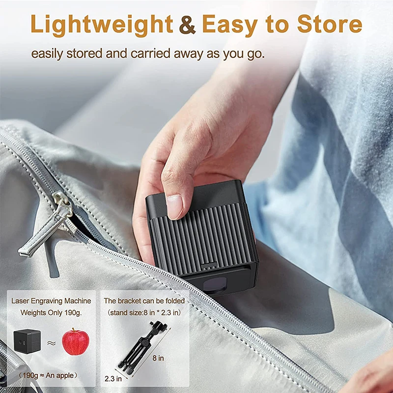 Mini grabador láser con Control por aplicación Bluetooth, cortadores láser de mano de precisión de grabado de 0,01mm con gafas de protección ocular