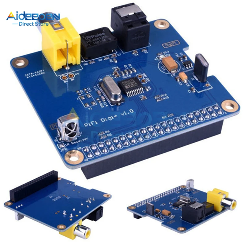 

HIFI DiGi Digital Sound Card I2S Digital Audio Expansion Board Optical Fiber Module For Raspberry Pi 3/2 Model B