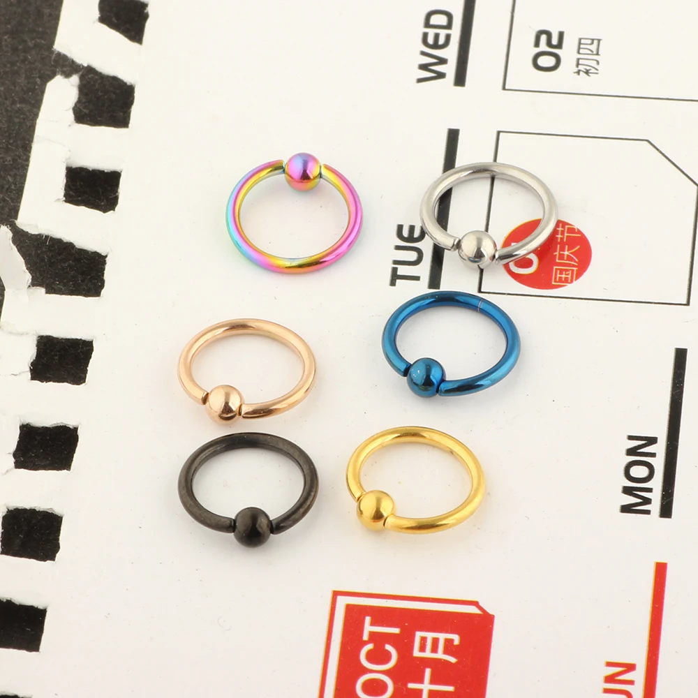 20G Stainless Steel Nose Rings Hoop Cartilage Helix Ear Piercing Tragus Body Jewelry Captive Horseshoe Nose Bar Earrings Clip On