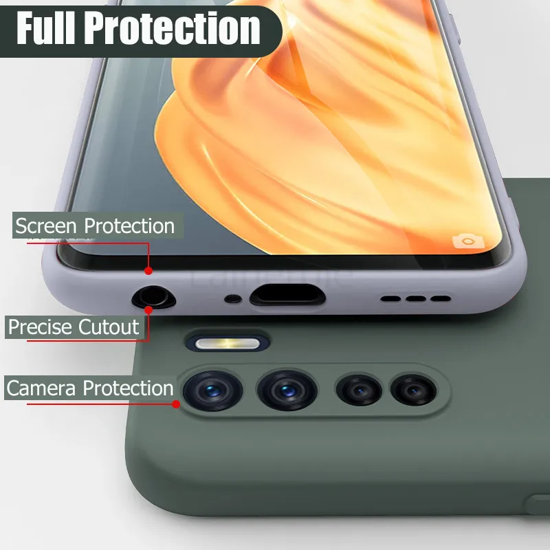 For Xiaomi Mi Note 10 Lite Case Liquid Silicone Matte Soft Camera Protection Cover For Xiaomi Mi 10 Lite Global Mi10 Phone Cases