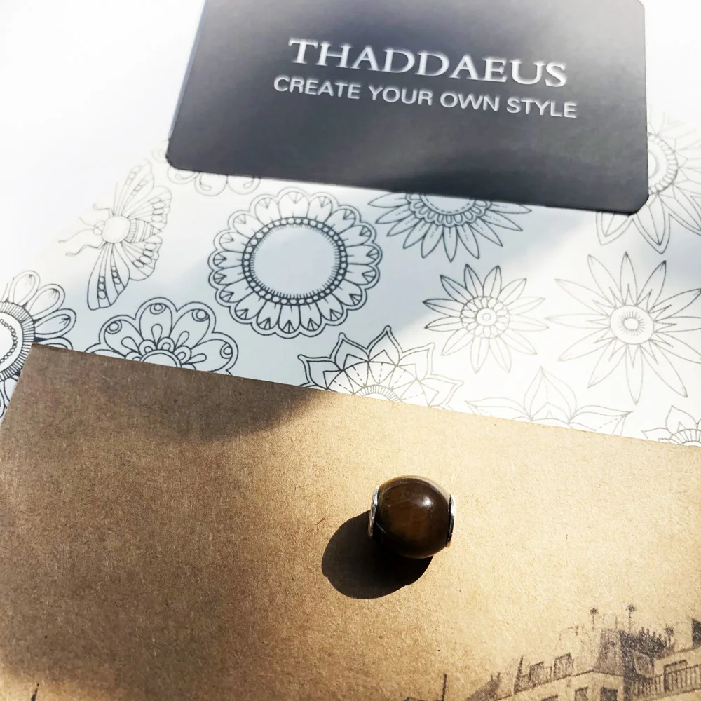 Beads Charm Brown, 925 Sterling Silver Tiger Eye Jewelry Karma European Accessories