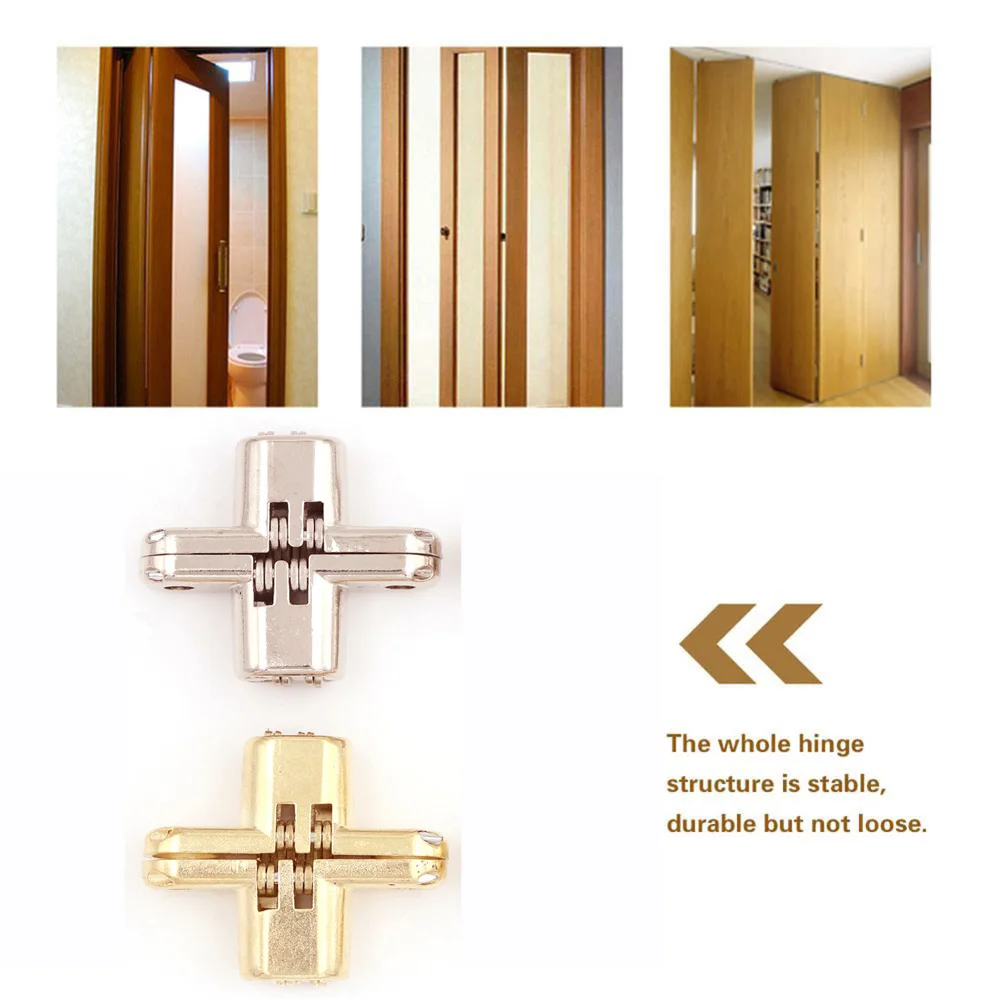 2Pcs Invisible Hinges Cross Hinge Hidden Concealed Cabinet Cupboard Door Wooden Boxes For Folding Window Furniture