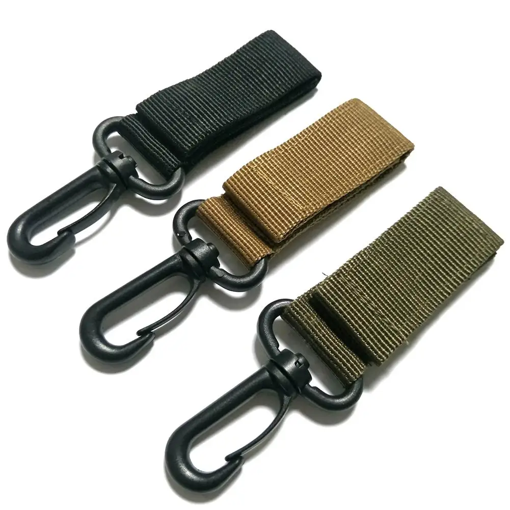 Outdoor Tactical Nylon Webbing Carabiners Hook Military Fans Key Chain Tactical Accessory Belt Sewing Bag Belt Quickdraw