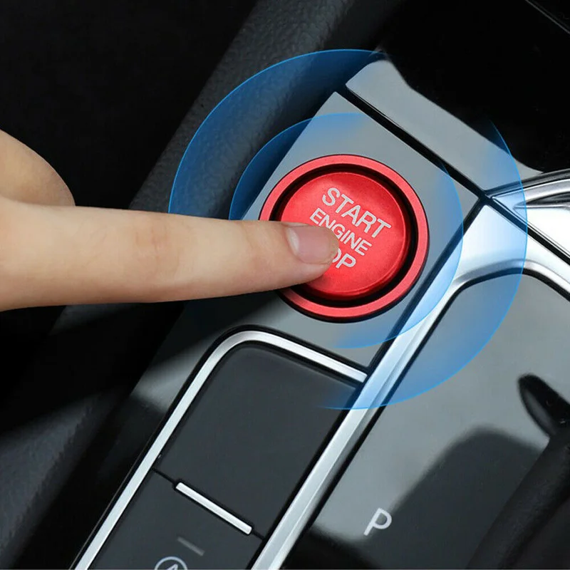 Car Start Stop Engine Push Switch Buttons Trim Cover Ring For VW Golf 7 MK7 Jetta CC Keyless Start Button Cover Case Shell