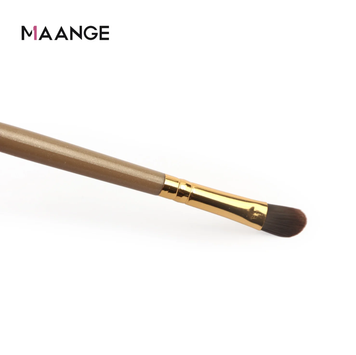 MAANGE – correcteur professionnel pour les yeux, pinceau marron, pour fard à paupières, pinceau plat, pour une couverture complète et un mélange de précision, 2 pièces