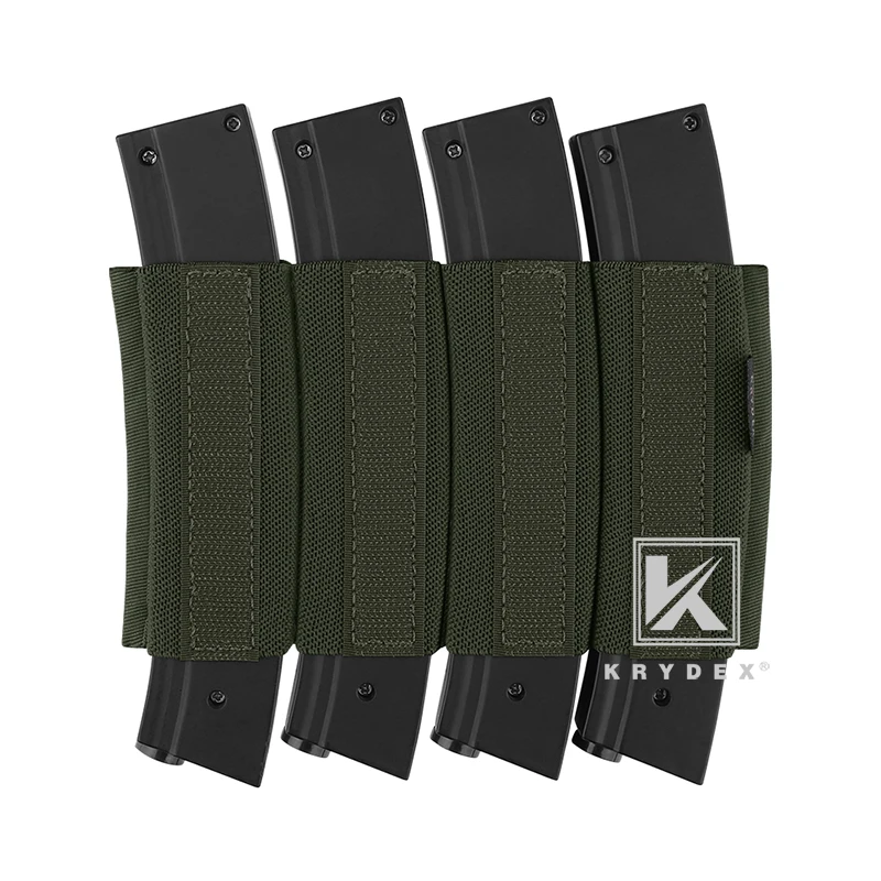 

KRYDEX Quadruple Magazine Insert Pouch Spiritus Style 7.25"*4" Elastic Built-in Magazine Holder For Sub Holster Glock MP5 RG