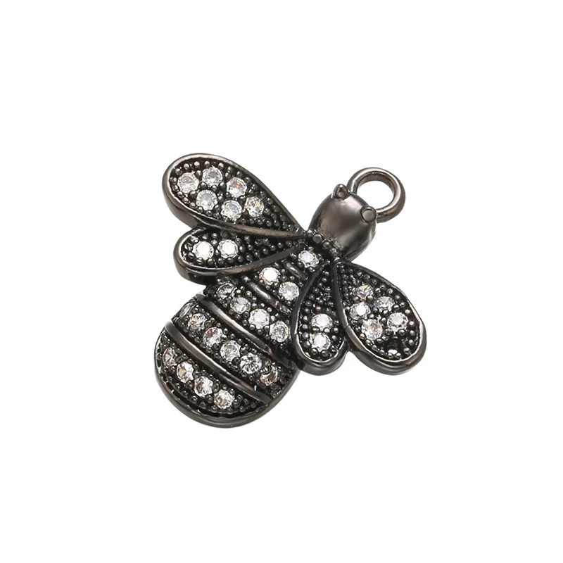 ZHUKOU Exquisite Crystal Bee Animal Pendant for Women\'s Necklace Earrings Jewelry Accessories model:VD525