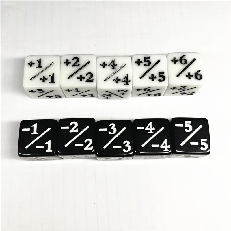 Dados de suma y resta para enseñanza de matemáticas, de 16MM Juego de mesa, D6, 10 unids/set por juego