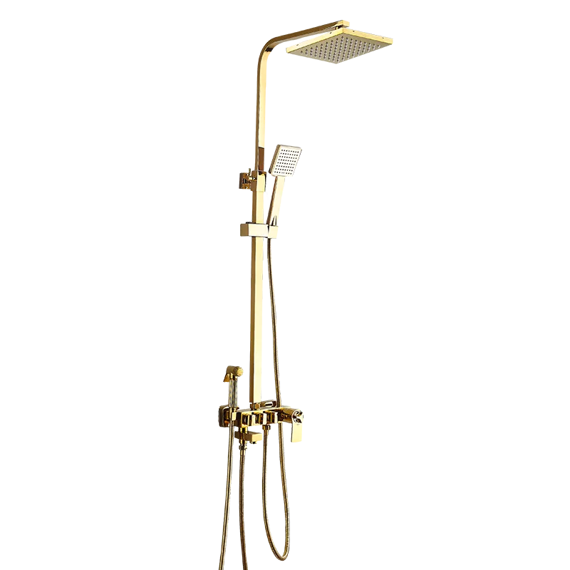 SPA Bathroom Shower Set  gold Imitation gold surface Shower Rain Shower Head Bath Shower Mixer with Hand Shower Faucet Rainfall