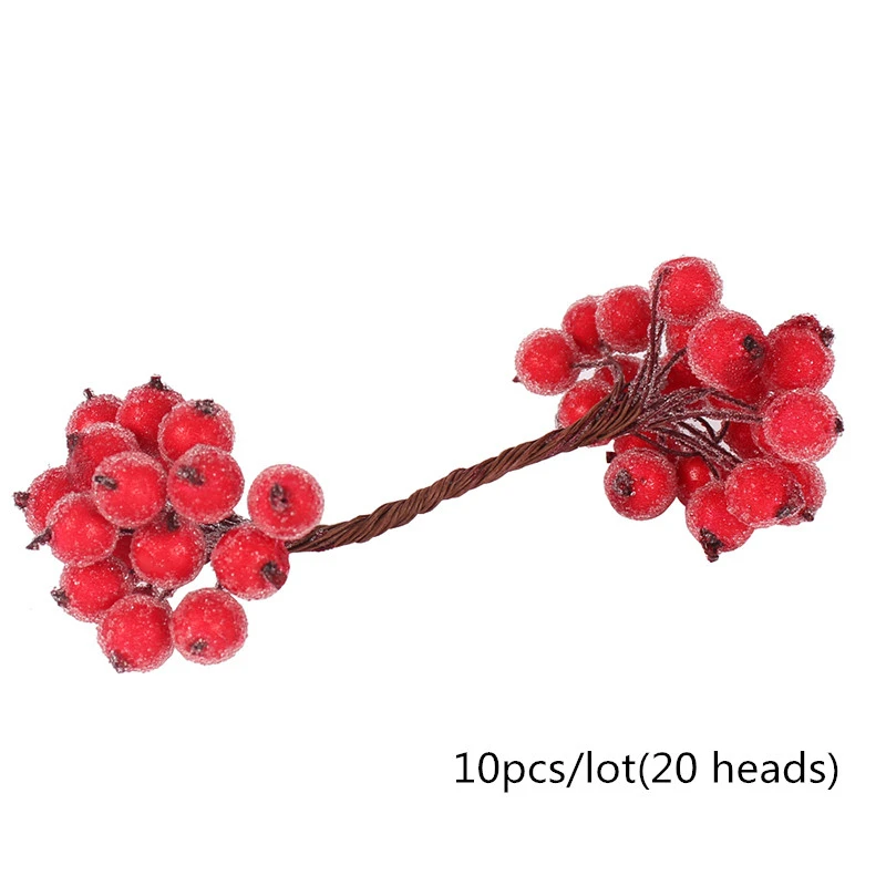 5/10/12Pcs Mini Künstliche Blume Obst Staubblätter Kirsche Weihnachten Kunststoff Perle Beeren für Hochzeit DIY Geschenk box Dekoriert Kranz – Detail 19