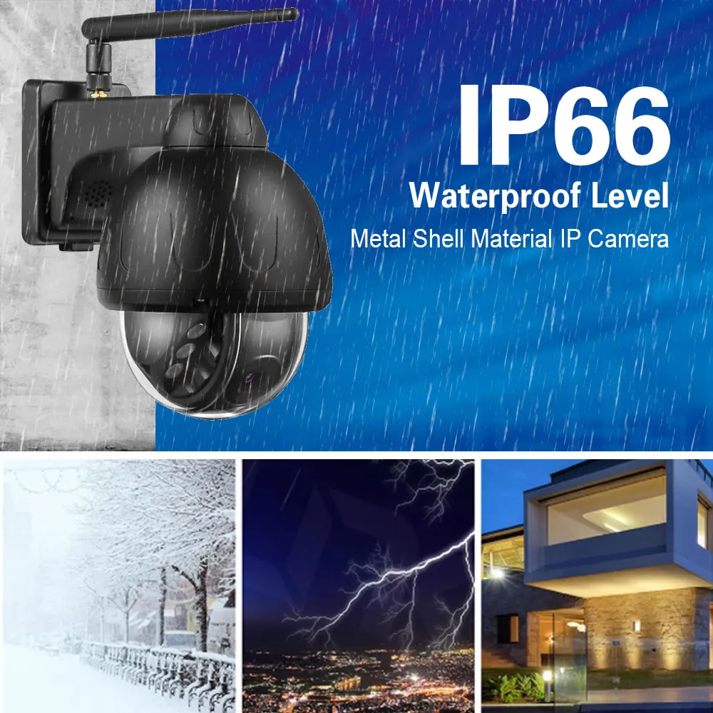 Imagem -05 - Mini Câmera ip ao ar Livre Rastreamento Automático sem Fio Domo de Velocidade Ptz Cctv de Metal Áudio Bidirecional ir 40m Wifi ai 5mp