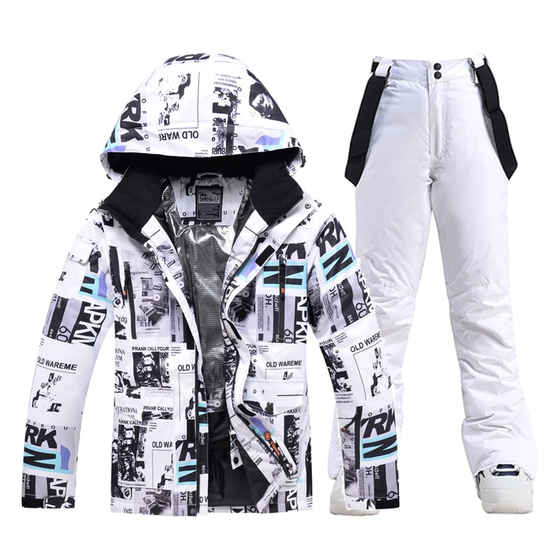 

Waterproof Ski Suit for Men and Women, Snowboarding Clothing, Strap Pants, Winter Costumes, Snow Wear, New Fashion,-30