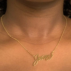 Personalized Custom Handwritten Name Necklace Art Signature Nameplate Necklace Unique Memorial Jewelry For Men Women Handwritten