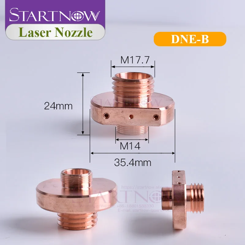 Startnow DNE Fiber Laser Nozzle And Connector Base Caliber 1.5 5.0 Metal Laser Cutting Nozzles Machine Head Holder Spare Parts