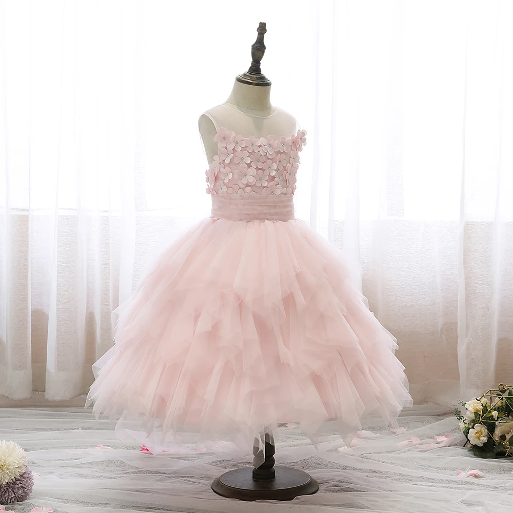 Tüll Blumen mädchen Kleid für Kinder Geburtstag Abend Party Tutu Hochzeit Abschluss ball Bankett Zeremonie Festzug Ball Feier jedes Ereignis