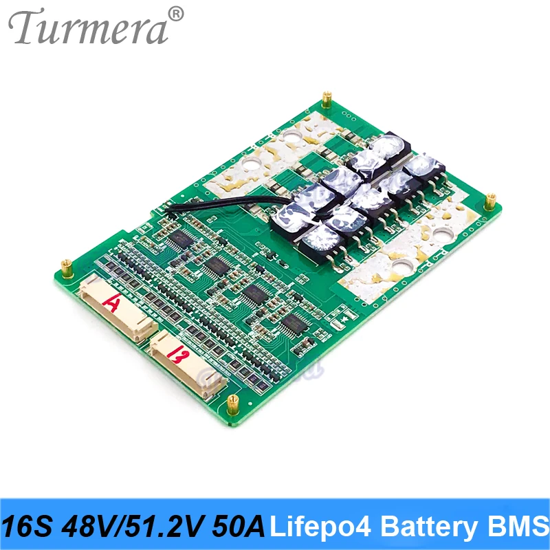 Turmera 16S 48V 51.2V 50A Lifepo4 batteria BMS proteggi scheda 75mA corrente di bilanciamento per batteria 3.2V 100Ah 280Ah 310Ah Lifepo4