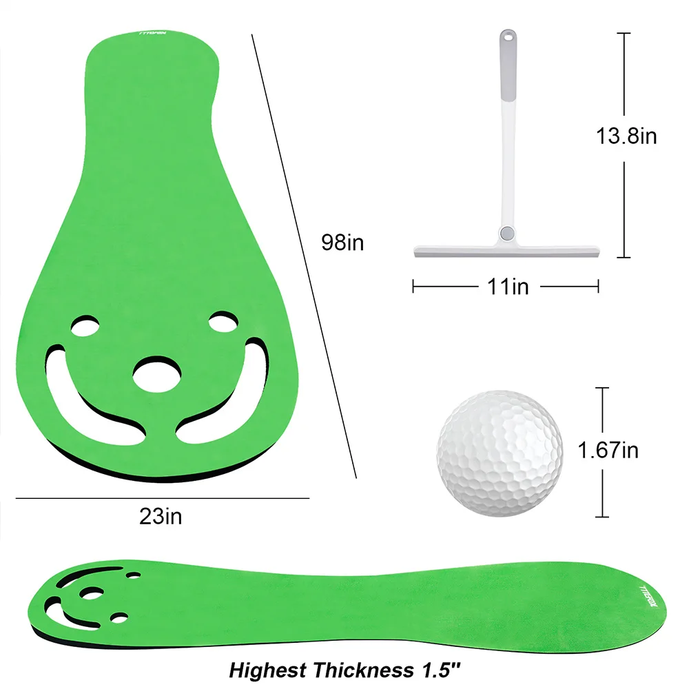 KOFULL Golf Putting Mat with Tracking Path Indoor/Outdoor Golf Putting Practice Golf Green Mat Free 2 Balls&1 Tracking Brush