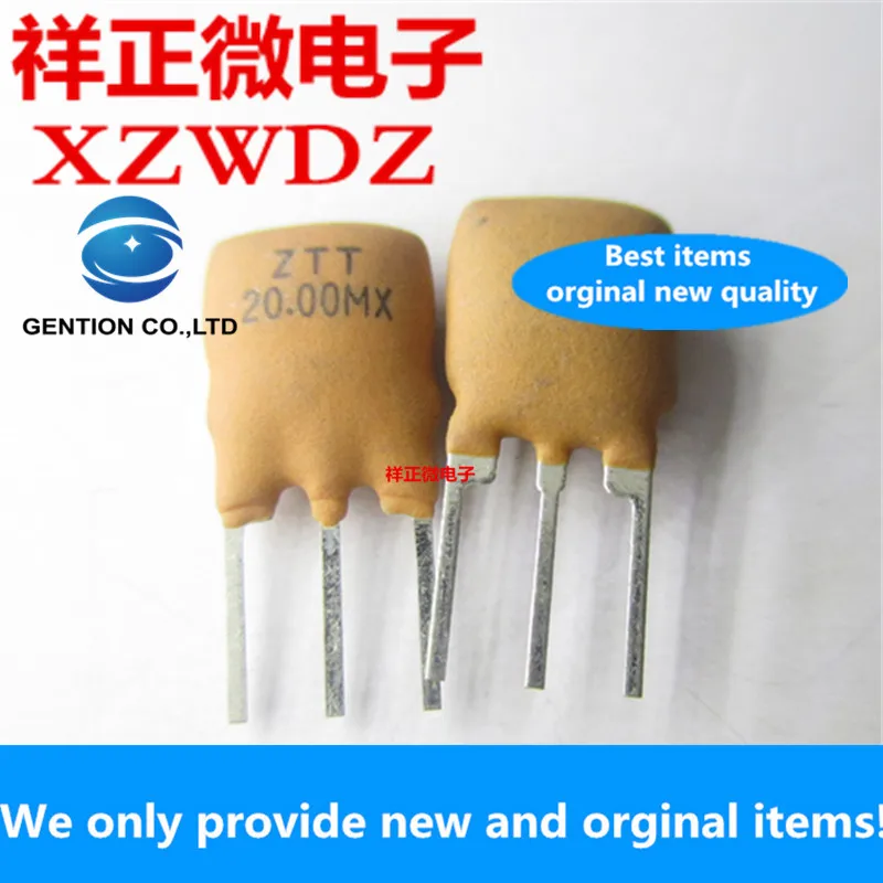 50pcs 100% orginal New Ceramic resonator ZTT20.00MX 20MHZ ceramic crystal oscillator straight plug 3 feet ZTT20M