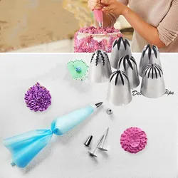 6 size Cream Pastry Nozzles Russia Stainless Steel Butter Decorating Mouth Nozzle for Cake Decoration Cake Tools Baking Tools