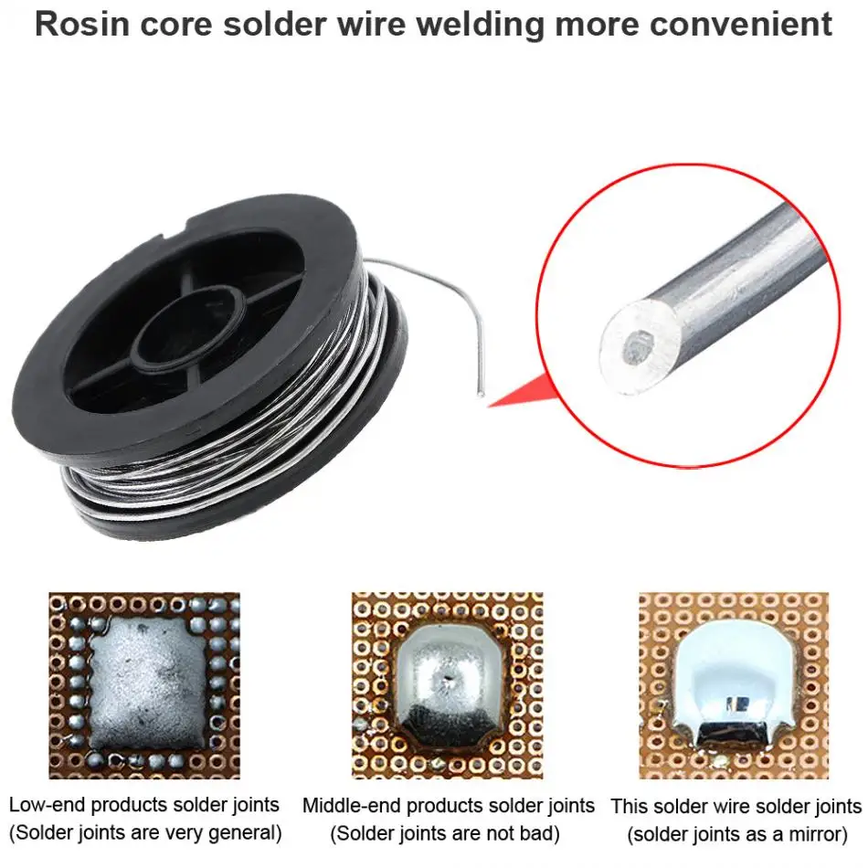 Welding Wires 63/37 8g Welding Wire 0.8mm Mini Solder Wire Tin Lead Wire Reel with 2% Flux and Rosin for Electric Soldering Iron