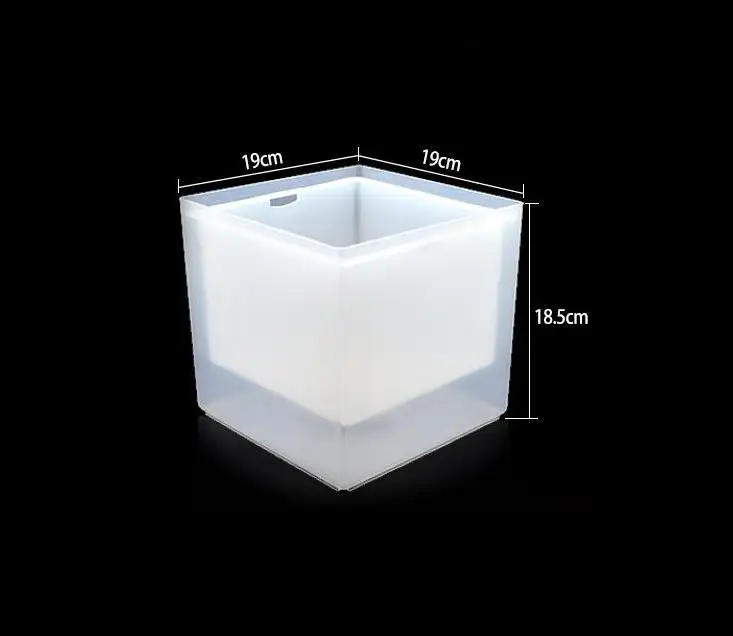 3500ml Rectangle LED Light Ice Buckets Luminous Double Layer Square Cooler Bucket Plastic Non Toxic Oversize Kitchen Bar Tool SN